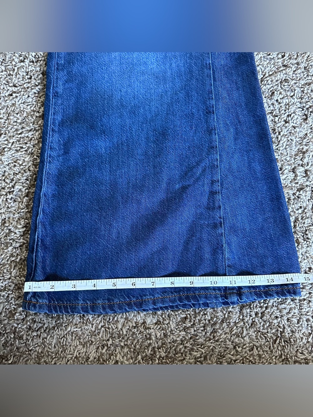 PILCRO Wide-Leg Drawstring Denim Jeans - Blue - Picture 9 of 10